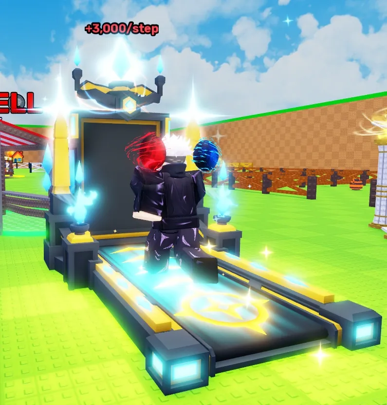 A player running on a treadmill in their base